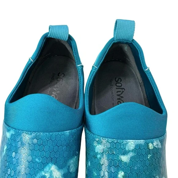 NWOT SoftWalk Maya Snakeskin Print Waterproof Slip-On Sneaker in Blue Waves 8.5 - Picture 11 of 16